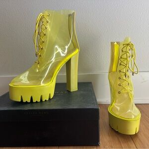 AKIRA Azalea Wang Neon Clear Platform Boots